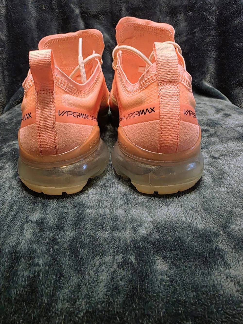 Nike Women’s VaporMax Sneakers in Coral and Yellow Accent